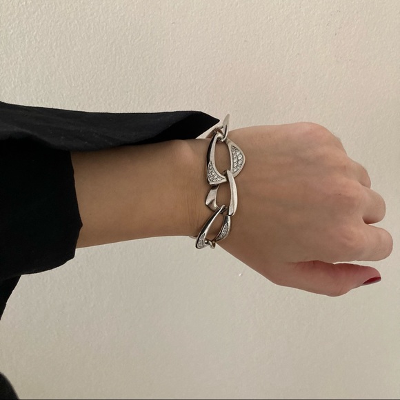 Sterling silver chain bracalet with stones - Picture 5 of 11